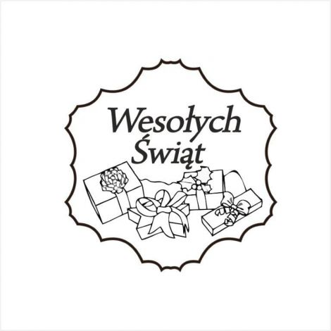 Stempel gumowy Crafty Moly Wesołych Świąt z prezentem